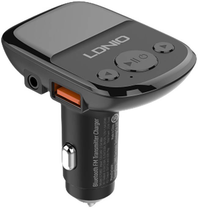 LDNIO მანქანის დამტენი + კაბელი C706Q USB To Type C FM Transmitter LED Display Bluetooth 5.0 QC3.0