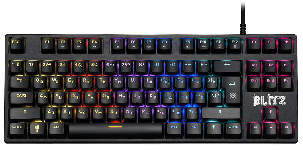 Defender Blitz GK-240L Mechanical Gaming Keyboard | USB | En-Ru | RGB backlight | Anti-Ghost
