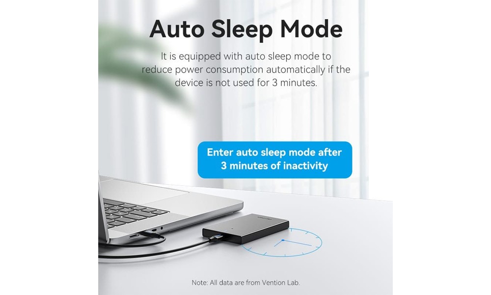 Vention KPBB0 2.5 Inch SATA Hard Drive Enclosure (USB 3.1 Gen 2-C) Black