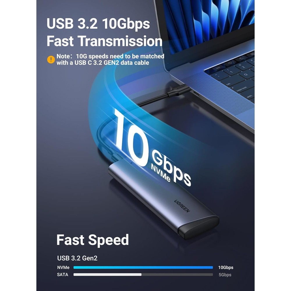 Ugreen CM767 (35267), M.2 NVMe SSD Enclosure, Grey