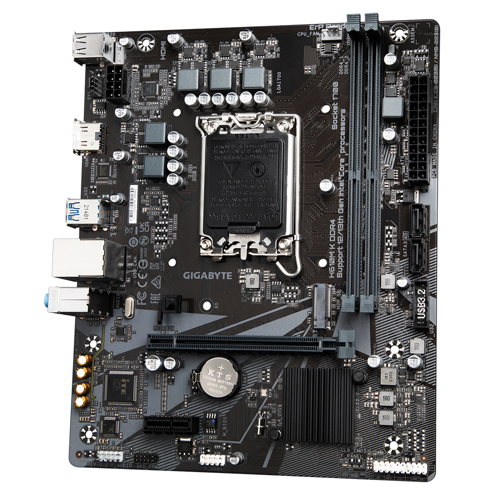 Gigabyte Motherbard H610M K DDR4 s1700 H610 2xDDR4 M.2 HDMI mATX H610M_K_DDR4