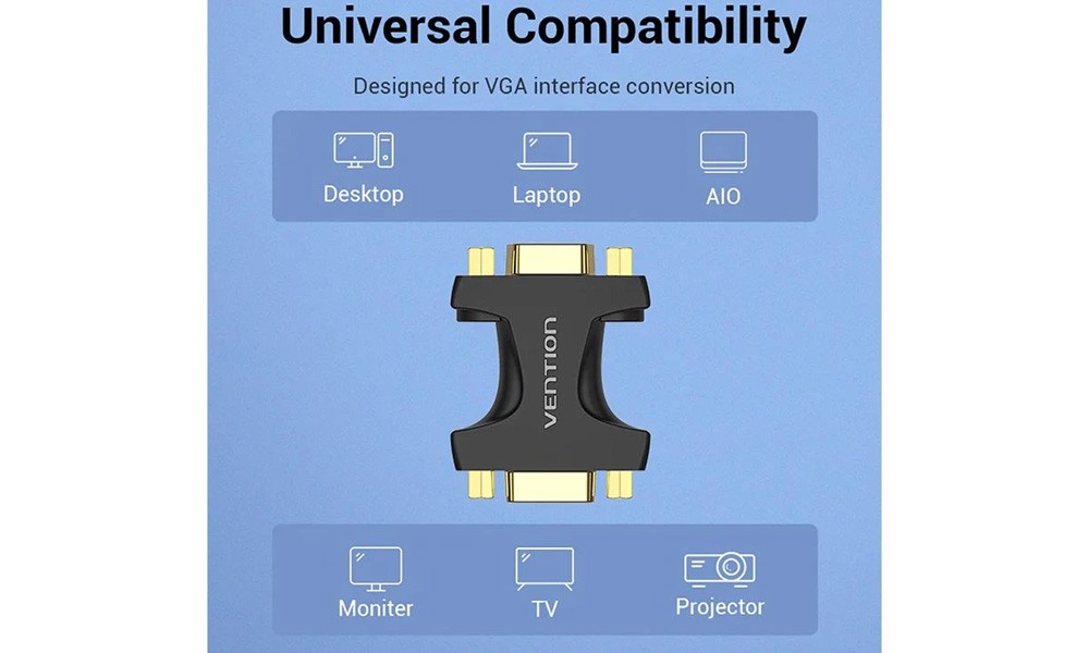 Vention DDGB0 VGA Female to Female Adapter Black