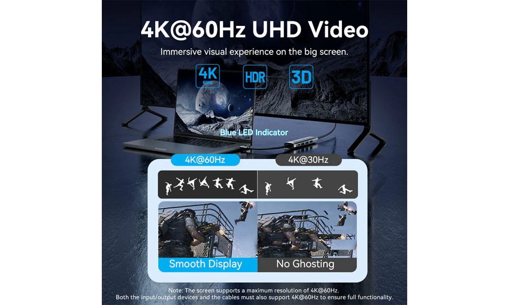 Vention TGMHB USB-C to HDMI/USB 3.0*3/USB 3.2 Gen 1 Type-C/PD Docking Station 0.15M Gray Aluminum Alloy Type