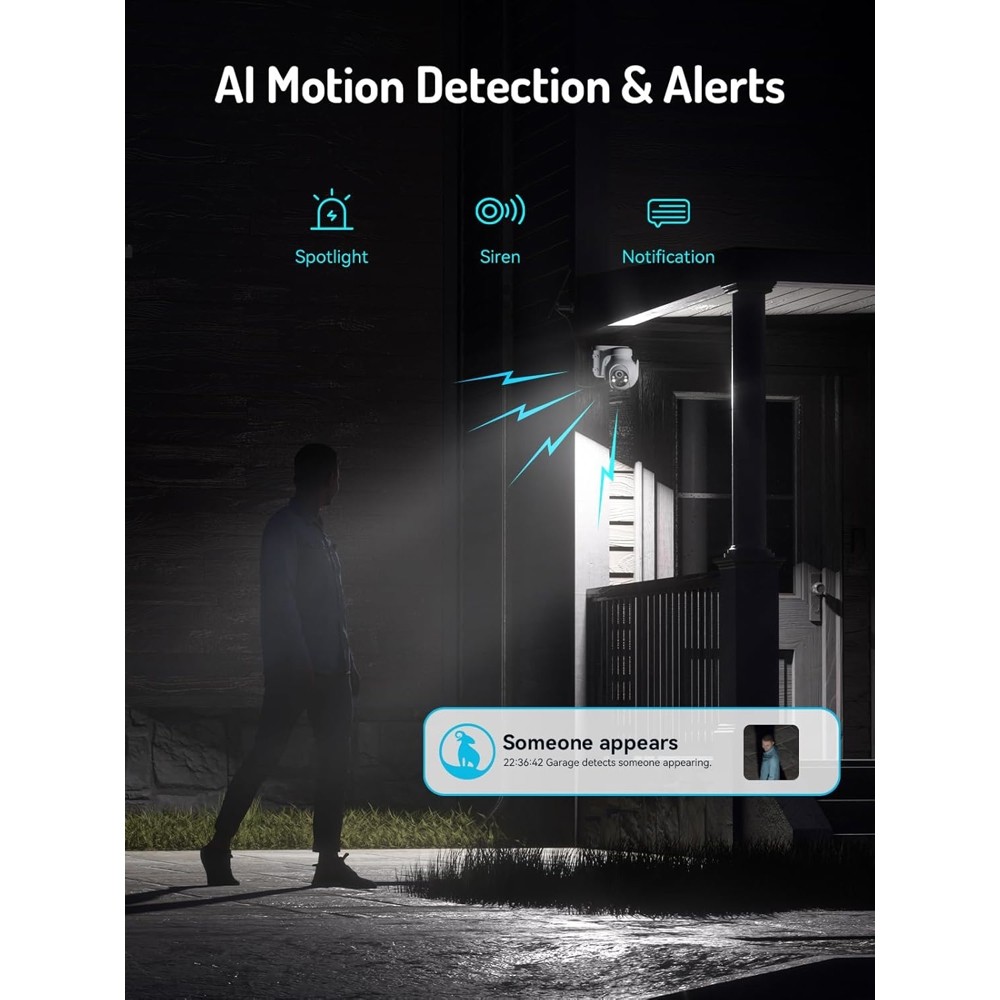 Blurams E20C, 3Mp, Solar Wireless 2K PTZ Security Camera, White
