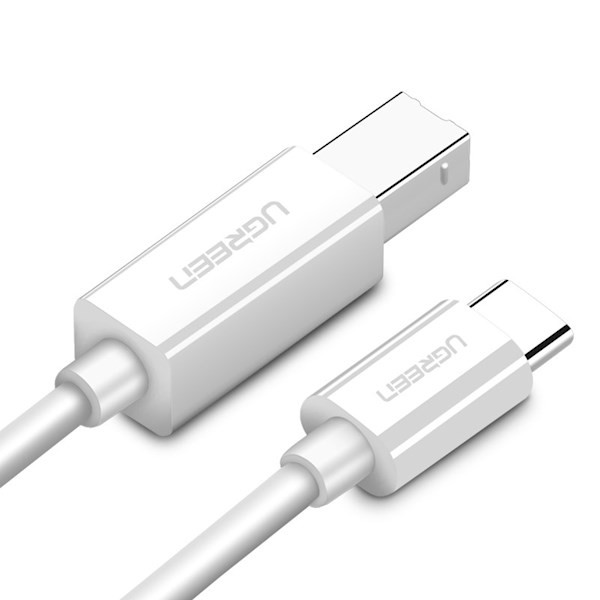 Ugreen 40417 US241 USB-C to USB 2.0 Print Cable 1.5m (White)