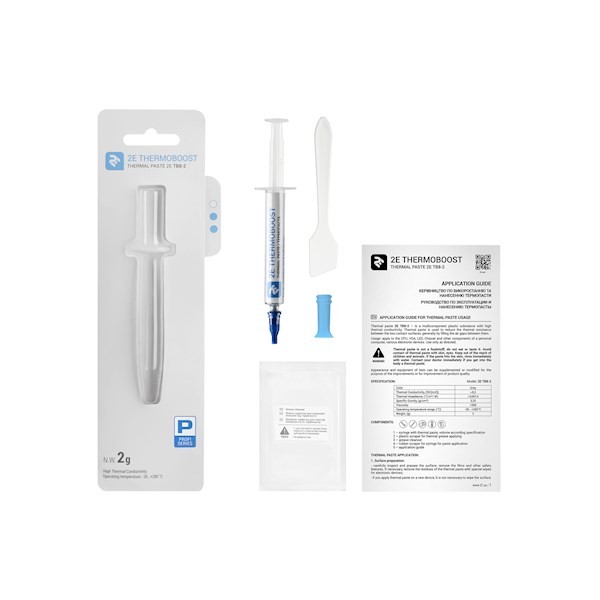 THERMAL PASTE 2E THERMOBOOST PROFI TB8-2, (8.3 W/M-K), 2 G, GREY 2E-TB8-2