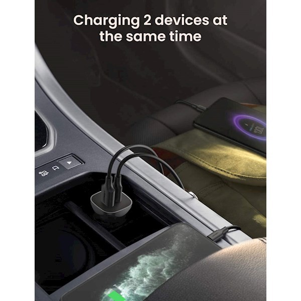 Ugreen CD130 (30780) Dual USB Car Charger 18W Type-C PD Car Charging for iPhone