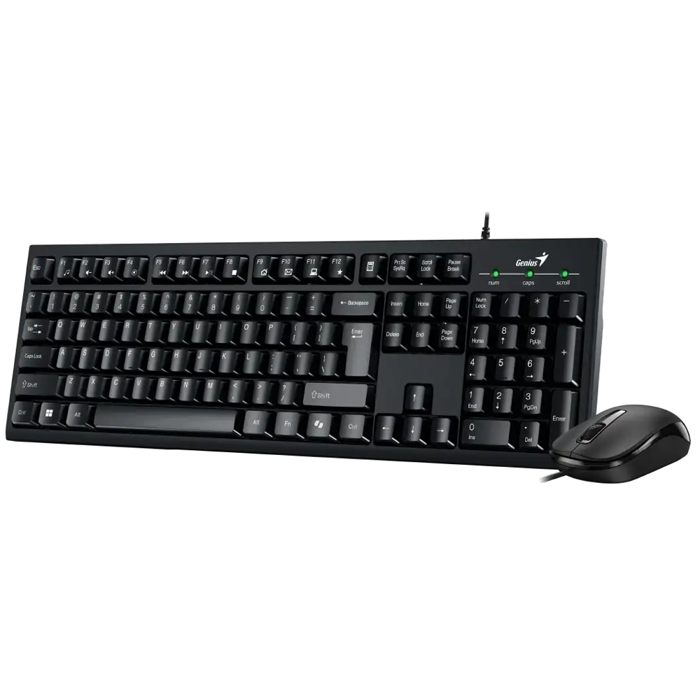 Genius, KM-100SE, Wired Keyboard and Mouse Combo (Black)