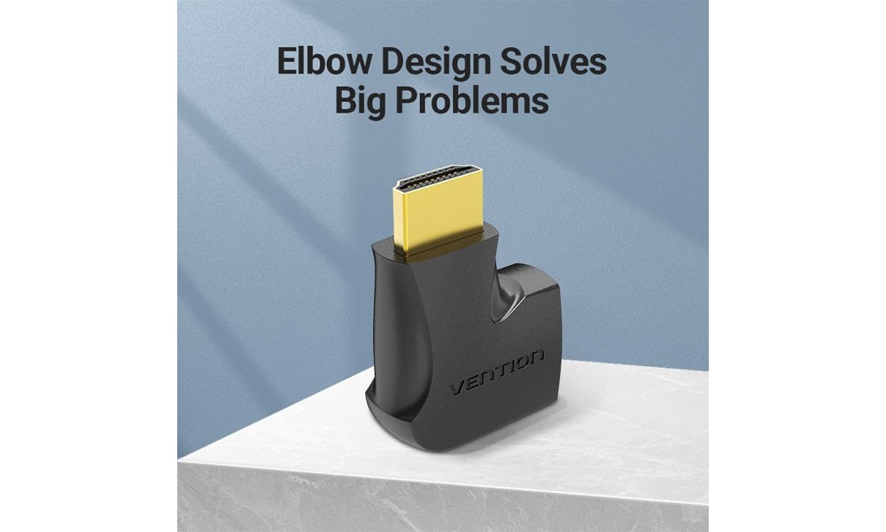 Vention AIQB0 HDMI 270 Degree Male to Female Vertical Flat Adapter Black