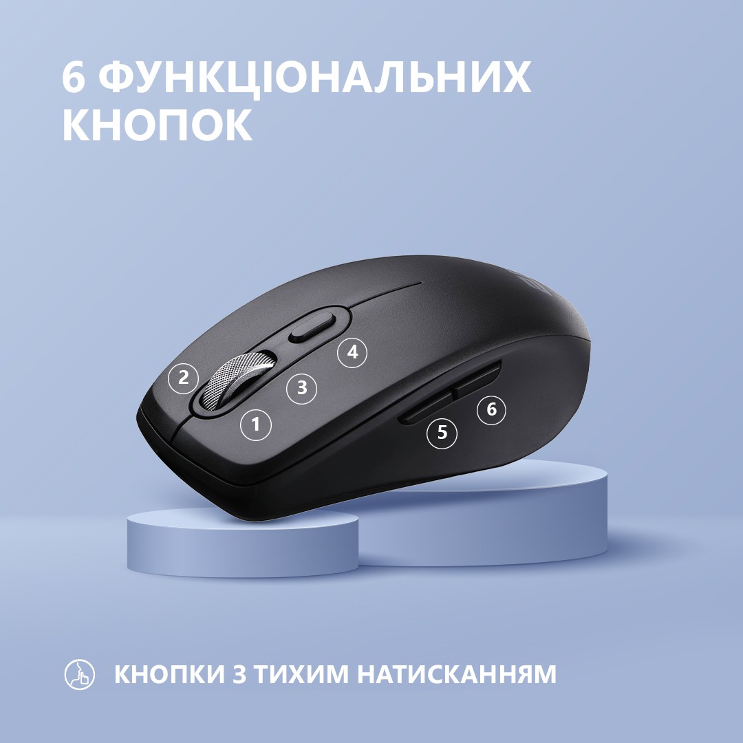 2E Mouse MF225 Silent, WL/BT, black 2E-MF225WBK