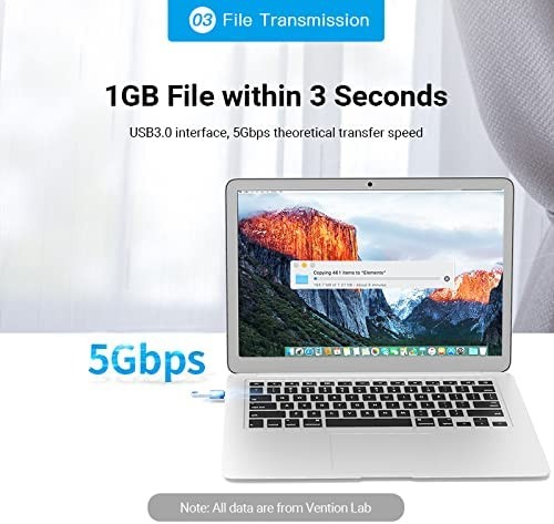 Vention CDQH0 USB-C Male to USB 3.0 Female OTG Adapter Gray Aluminum Alloy Type