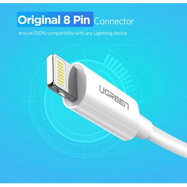 Ugreen US155 (80315) Apple Lightning To USB 2.0 A Male Cable White 1.5M
