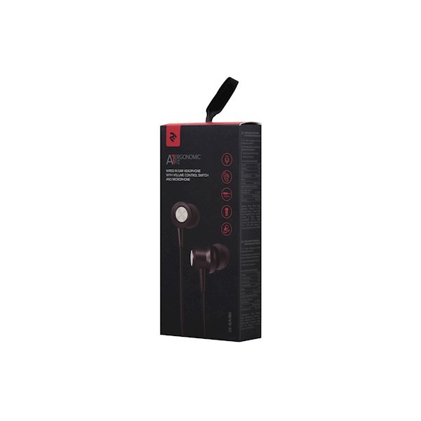 2E A1 ErgonomicFit with volume control switch&mic Wired In EarHeadphones 2E-IEA1BK