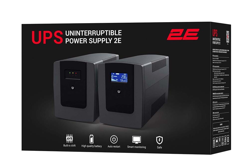 2E ED850, 850VA/480W, LED, 2xSchuko 2E-ED850
