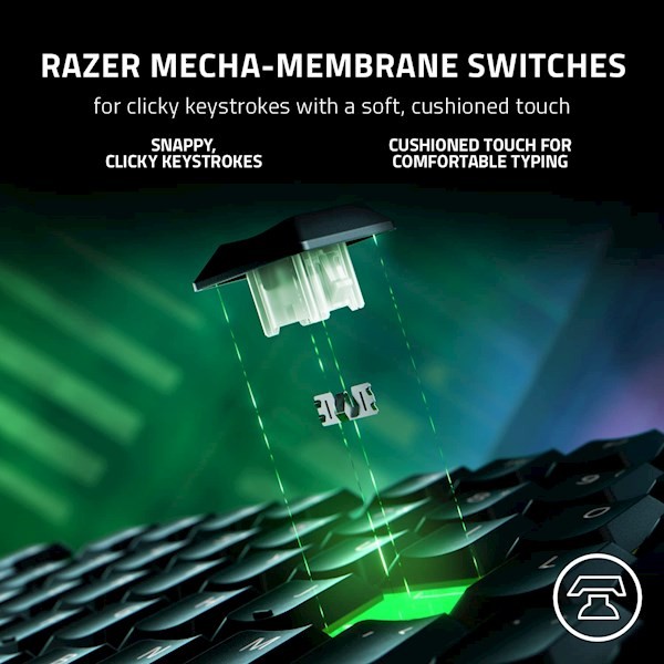 Razer Keyboard Ornata V3 RGB 104key Mecha-Membrane Switch USB EN, black RZ03-04460100-R3M1