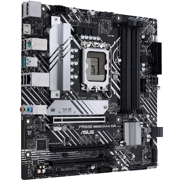 Asus PRIME B660M-A D4 Motherboard | FCLGA1700 | B660 | 4xDDR4 | M.2 | DP-HDMI | mATX | 90MB19K0-M0EAY0