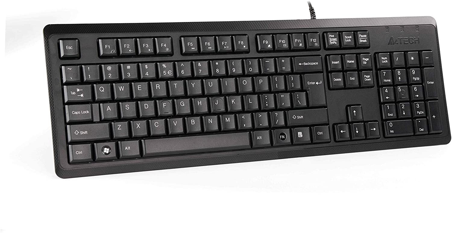 A4Tech KR-92 COMFORT ROUND EDGE KEYBOARD USB BLACK US+RUSSIAN