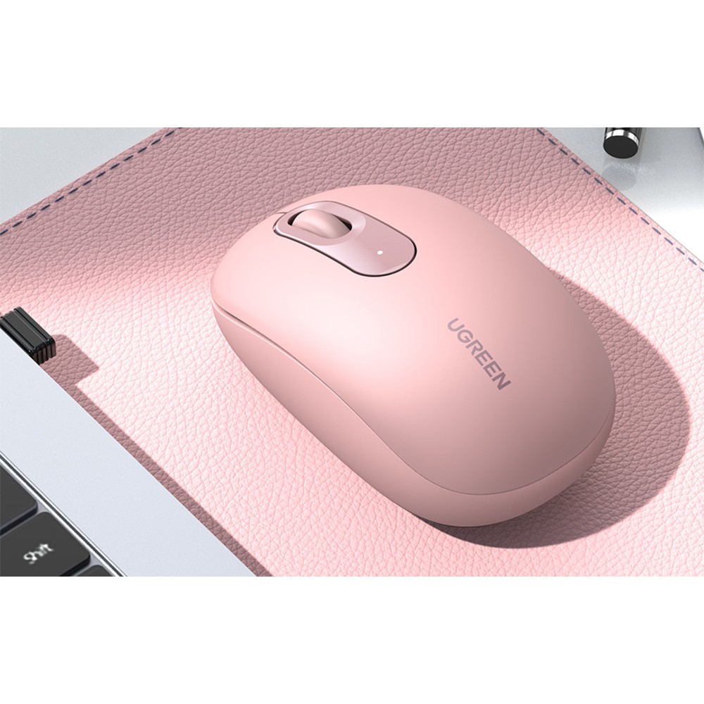 Ugreen MU105 (90686), Wireless, USB, Mouse, Cherry Pink