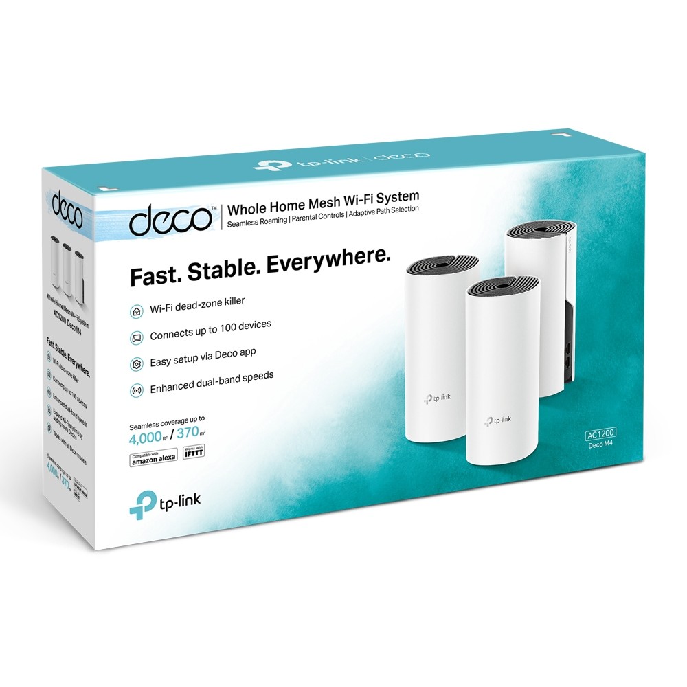 TP-Link, Deco M4(3-pack), AC1200 Whole-Home Wi-Fi  system